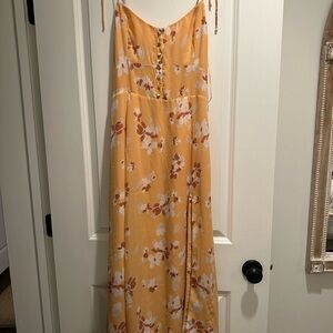 Floral Maxi Dress in Orange and White
